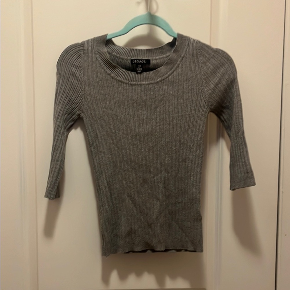 George Gray Ribbed Knit Top